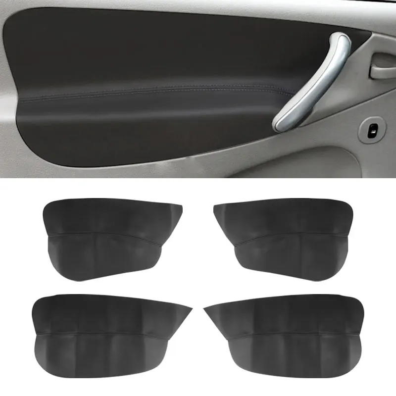 

For Citroen Xsara Picasso 4pcs Black Microfiber Leather Interior Door Armrest Panel Cover Protective Trim