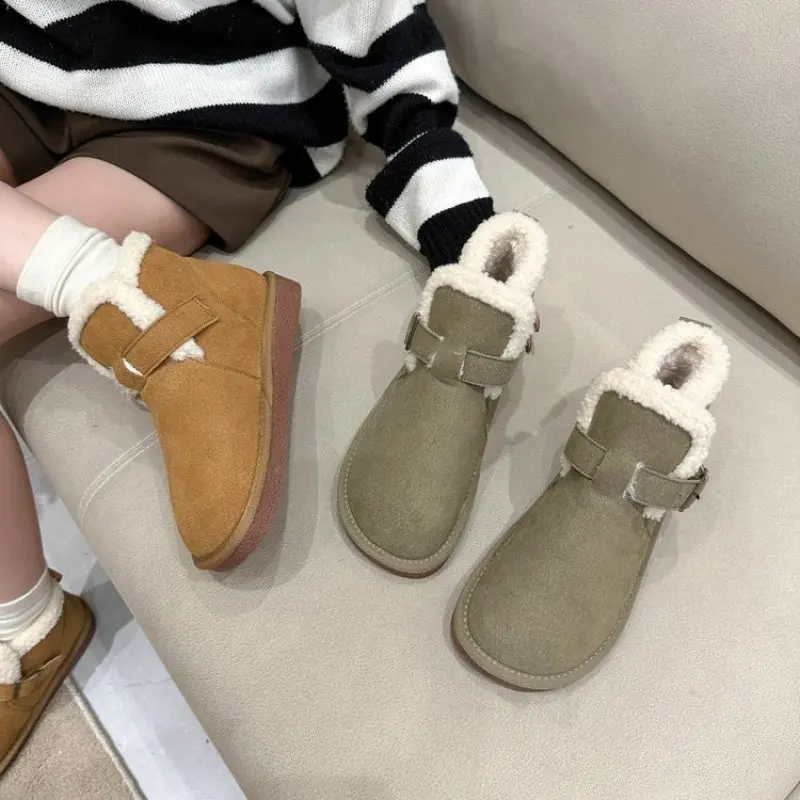 Fashion Boots for Women 2024 Autumn and Winter New Soft Bottom Plus Velvet Outside To Wear A Lazy Slip-on Warm Snow Boots