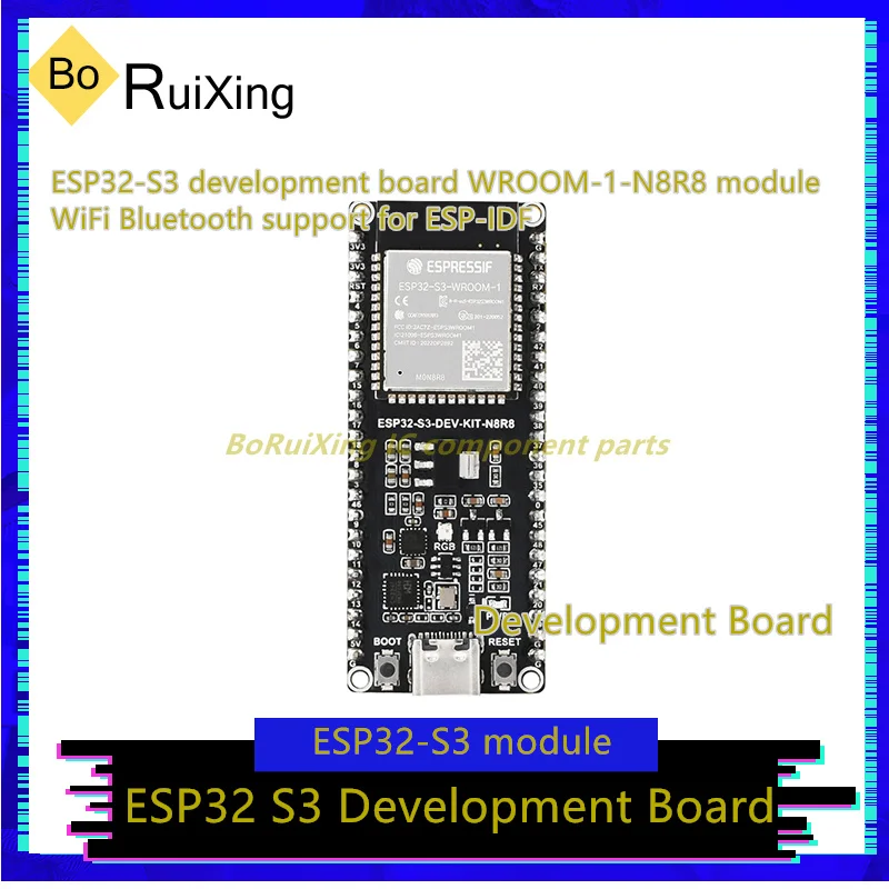 

5PCS/LOT ESP32-S3-DEV-KIT-N8R8 ESP32-S3-DEV-KIT-N8R8-M ESP32-S3 Development Board WROOM-1-N8R8 Module WiFi Bluetooth Support