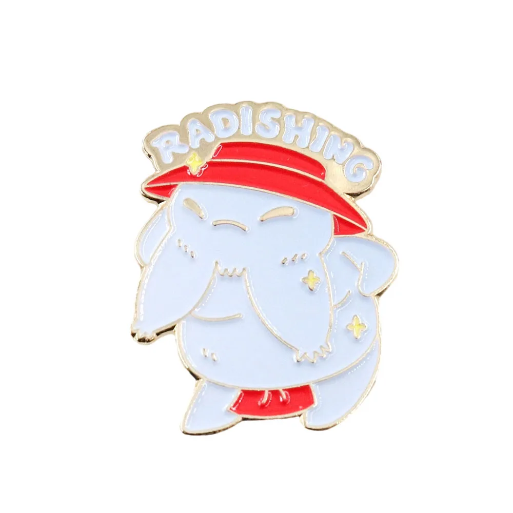 Kawaii Radish-Badge Japanese Cartoon Character Brooch Two-imensional Pripheral