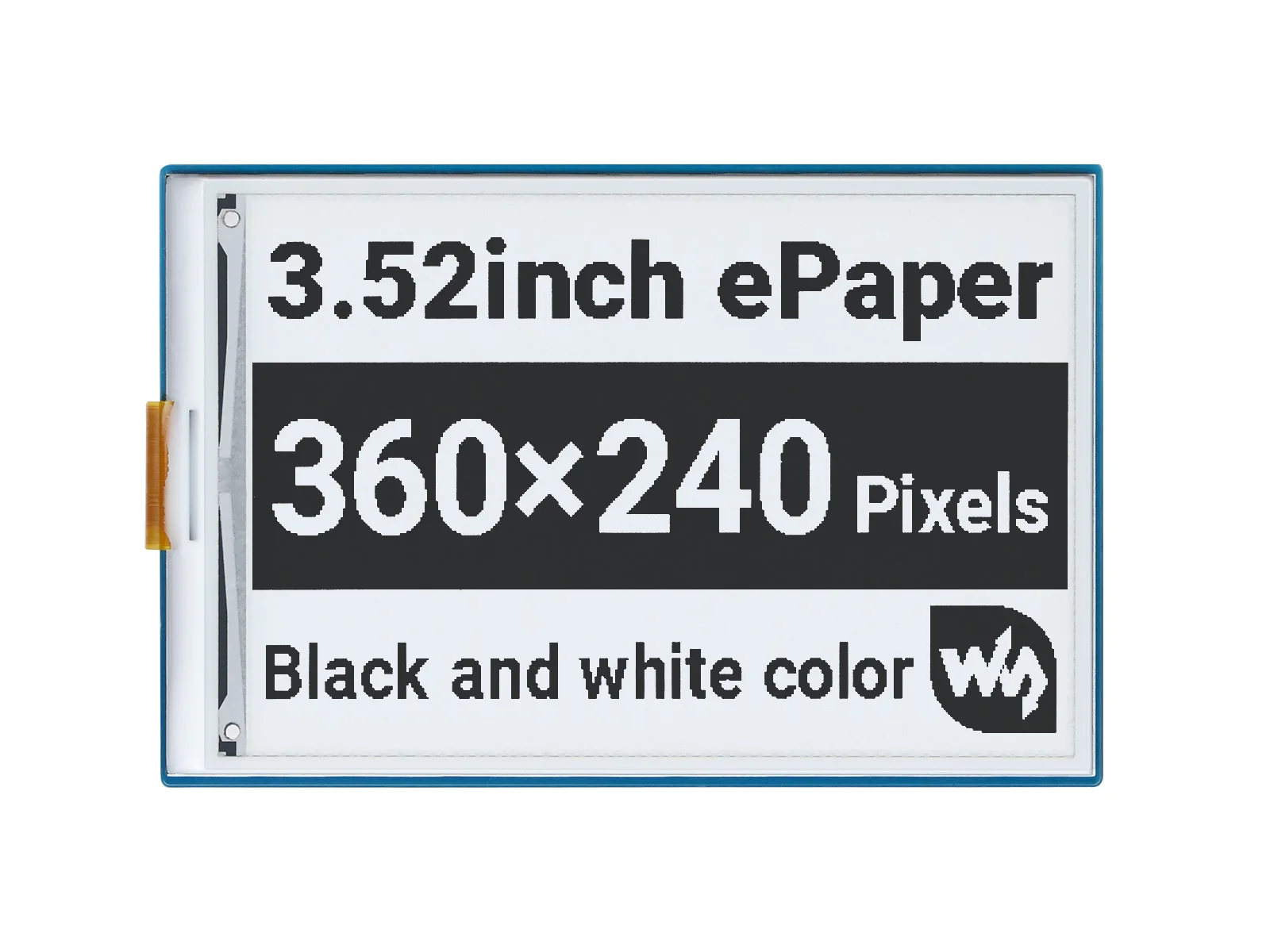 3.52inch e-Paper HAT, 360 × 240, SPI Interface Ideal for Price tags, Shelf labels, iIndustrial Instruments Paper-Like