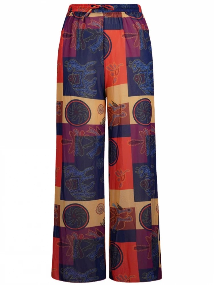 

2026 Vintage Mesh UPF50 Sheer Rash Guard One Piece Swimsuit With Pants Women Sexy Sun Protection Swimwear Beachwear Купальник