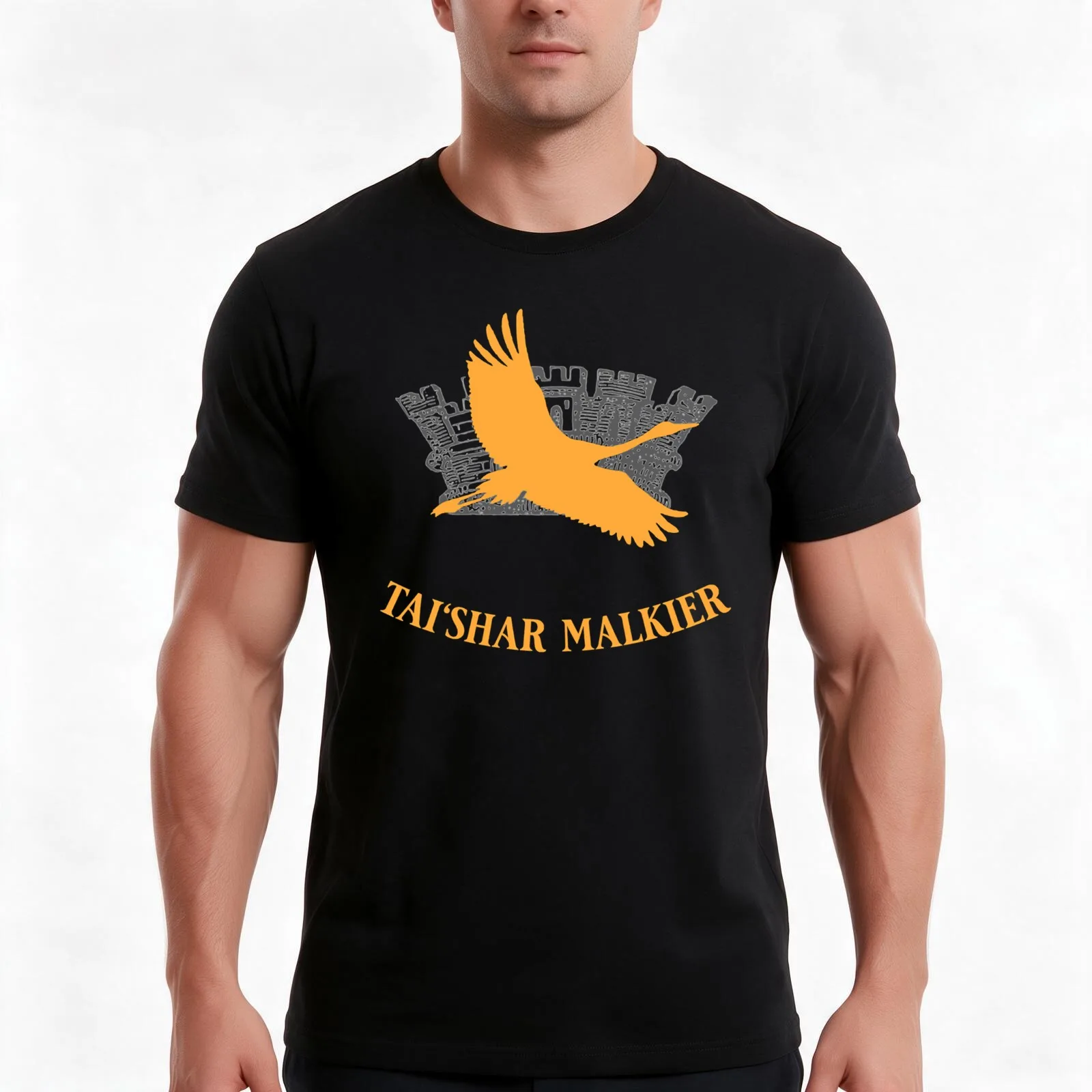 Tai'shar Malkier, The Golden Crane Flies for Tarmon Gai'don T-Shirt, Summer Casual Cotton Tee, Oversized Streetwear Tops
