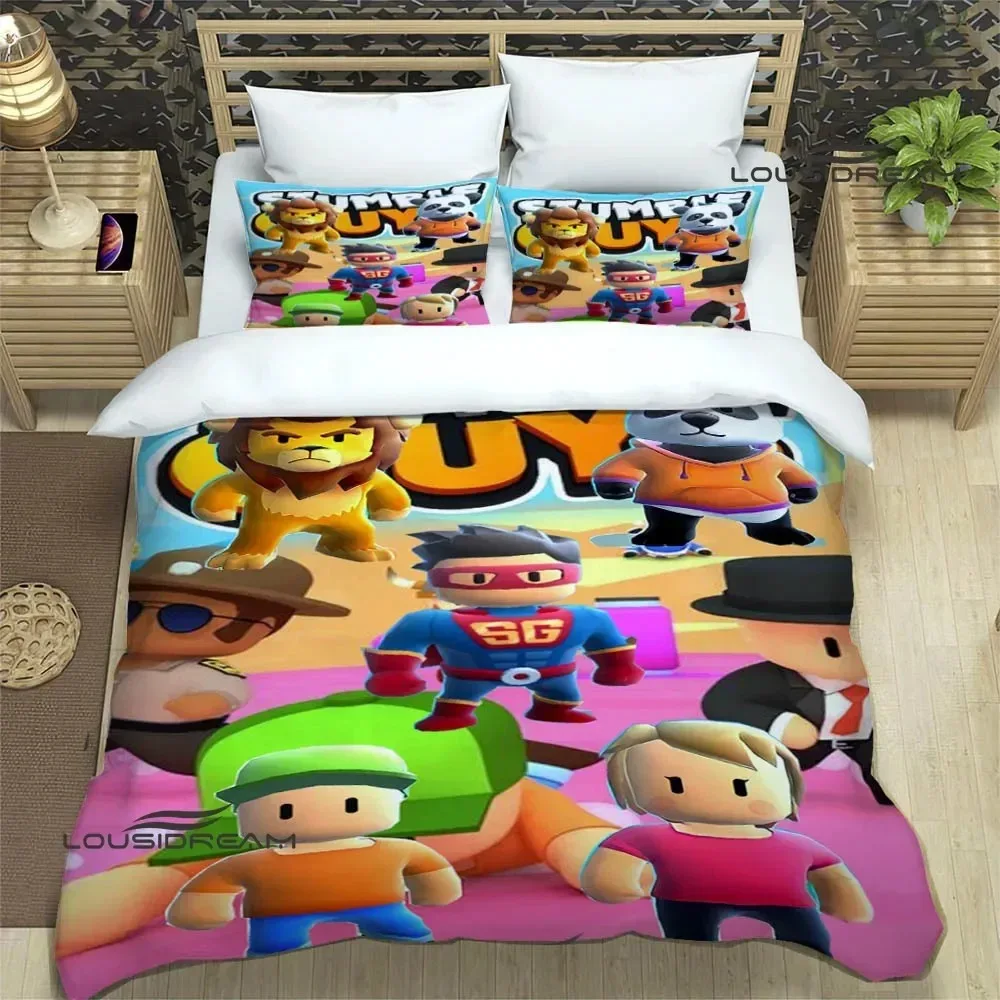 3D Print Cartoon Stumble Game Guys Bedding Set Boys Girls Twin Queen King Size Duvet Cover Pillowcase Bed boys Adult Bedroom