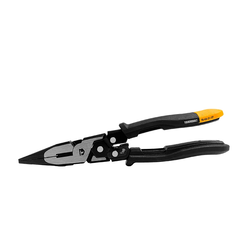 TOUGHBUILT TB-H3-21-CP 9\'\' Labor-saving Sharp-nosed Pliers with Reset Spring Pointed Nose Pliers Long Nose Pliers Hand Tools