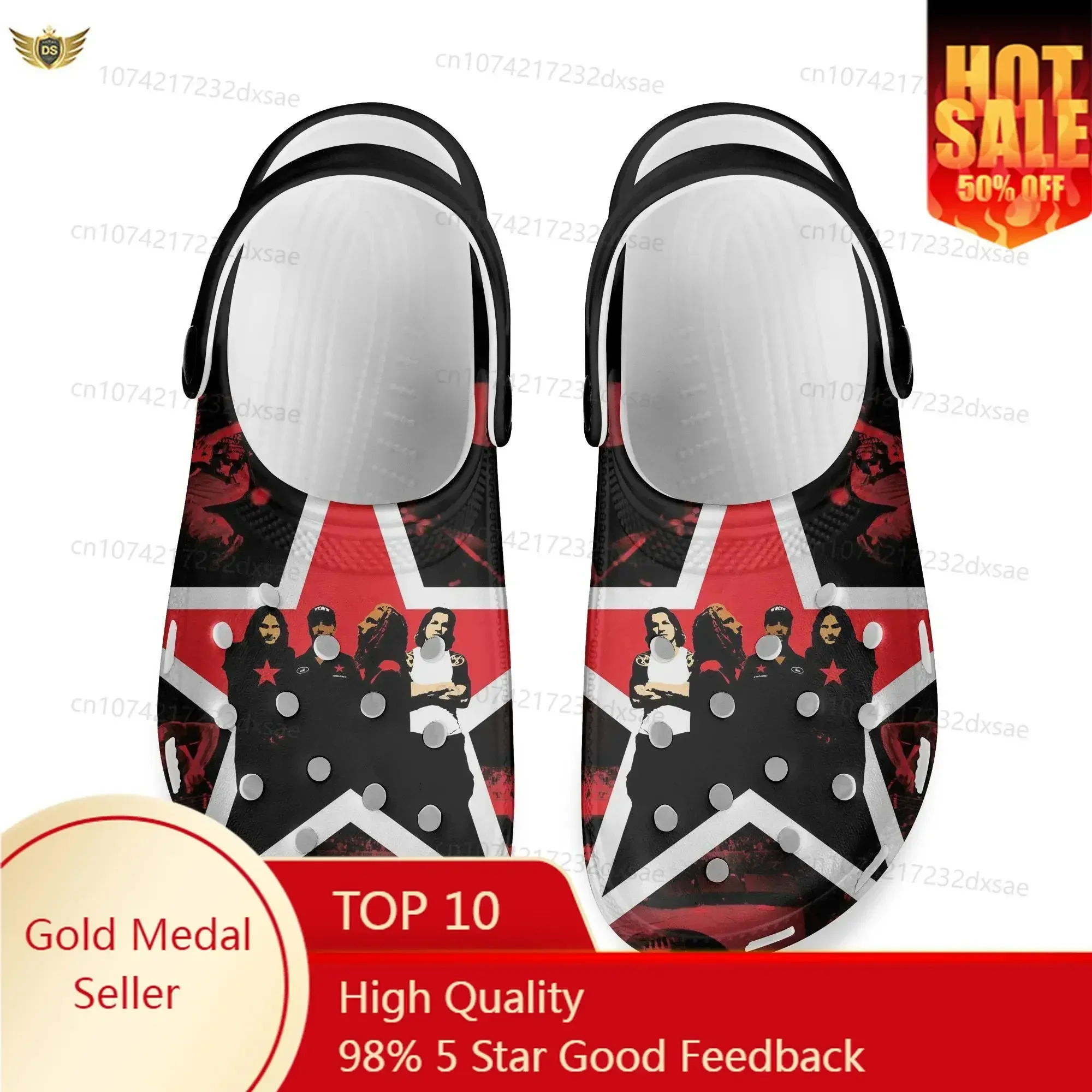 

Rage Against The Machine Home Clogs Custom Water Shoes Men Womens Teenager Shoe Garden Clog Breathable Beach Hole Slippers