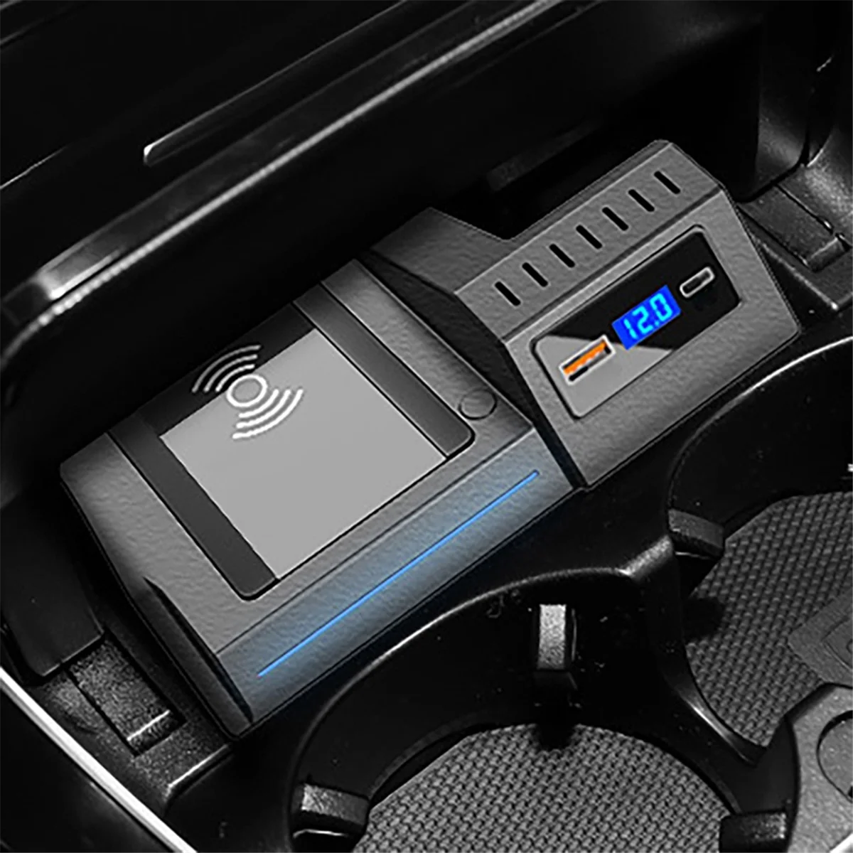 X59A_Car 무선 충전기 전화 충전 메르세데스 벤츠 W205 AMG AMG GLC C 클래스 GLC 용 고속 무선 충전 패널