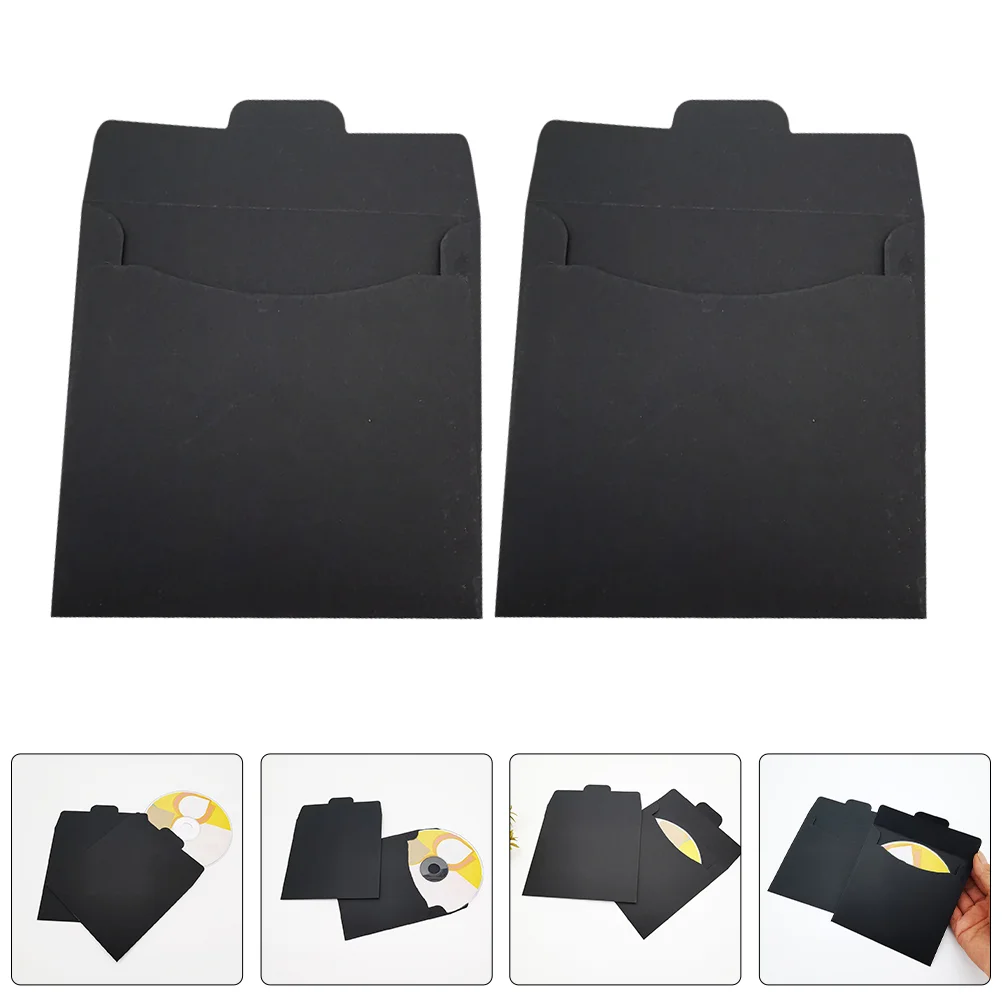 

50 Pcs Envelope Packaging Bag Dvd Storage Mail Envelopes File Folder Card CD Reusable Paper Sleeves Blank