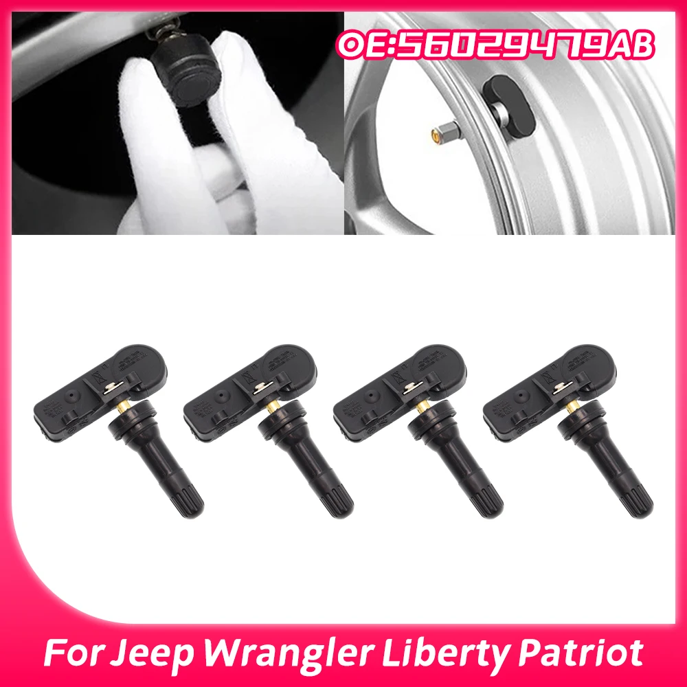 4PCS 56029479AB 315MHz Sensor For Jeep Wrangler Liberty Patriot Compass 2010-2019 Car Tire Pressure Monitoring System