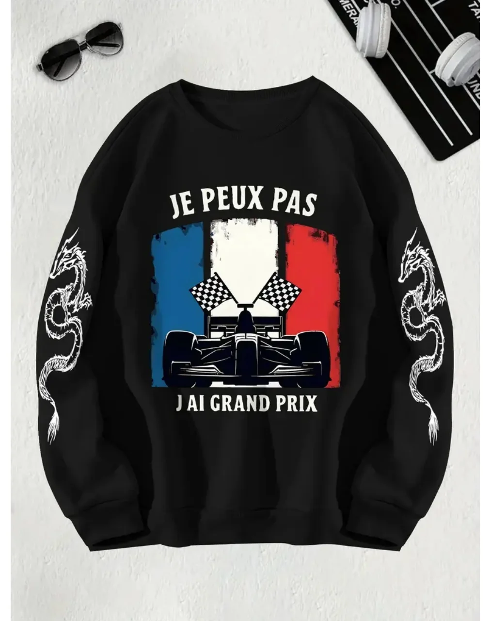 

Fashion Cool Men's Racing Round Neck Sweatshirt 3D Letter Print Long Sleeve Pullover Clothes Autumn Outdoor Casual Sport Clothes