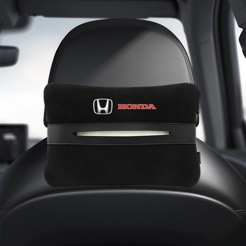 Car High quality Suede Tissue Box For Honda CRV Mugen Power Civic Accord Hrv Jazz City Odyssey Hanging Storage auto Accessories view 2