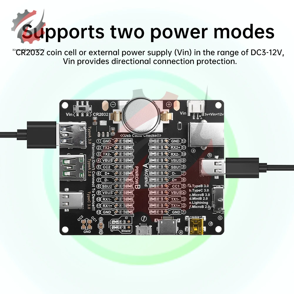 USB Data Cable Detection Board Type-C Micro A Type B Test Board USB Cable Tester Short Circuit On-Off Switching For iOS Android