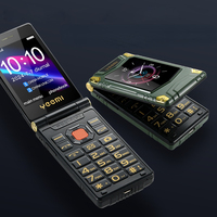 2G Outdoor Folding Senior Phone With Strong Battery Two Big Display Dual Sim Large Button SOS Key Speed Dial Loud Voice Phone