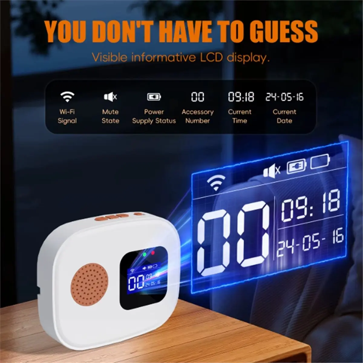 A86G NEW WiFi Caregiver Pager Nurse Call Button for Elderly Digital Display Hospital Alert System Alert Button for Restaurant