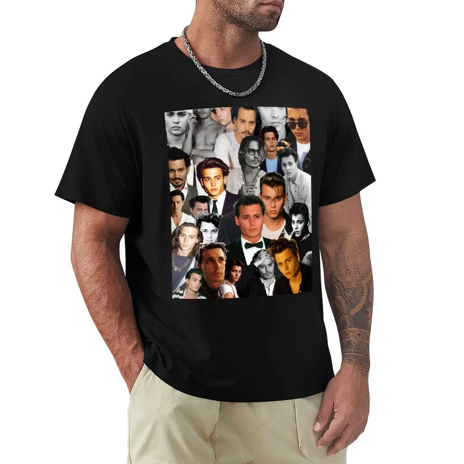 Johnny Depp Collage T-Shirt man t shirt graphic T-Shirt