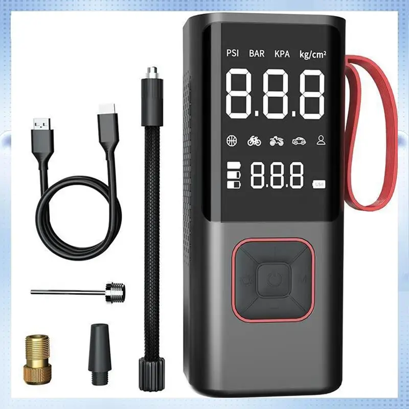 

NEW-Portable Electric Air Pump Tire Air Pump For Car Bike Moto Multipurpose Wireless 150 PSI Air Pump With Lighting