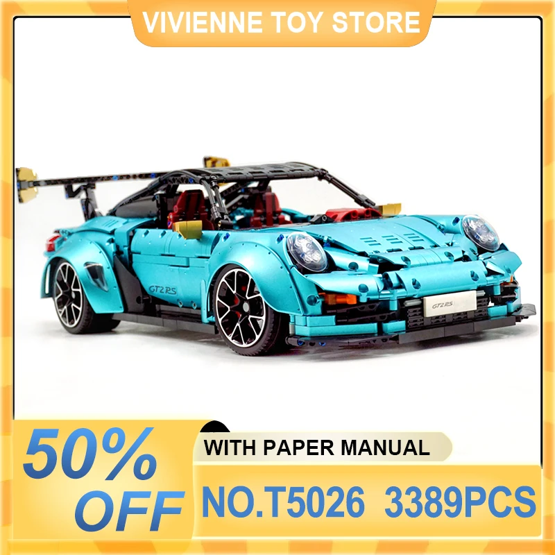 TGL T5026 MOC High-Tech Super Power Car Hypercar Building Block Speed Champions Racing Vehicle Brick Children Toy Christmas Gift