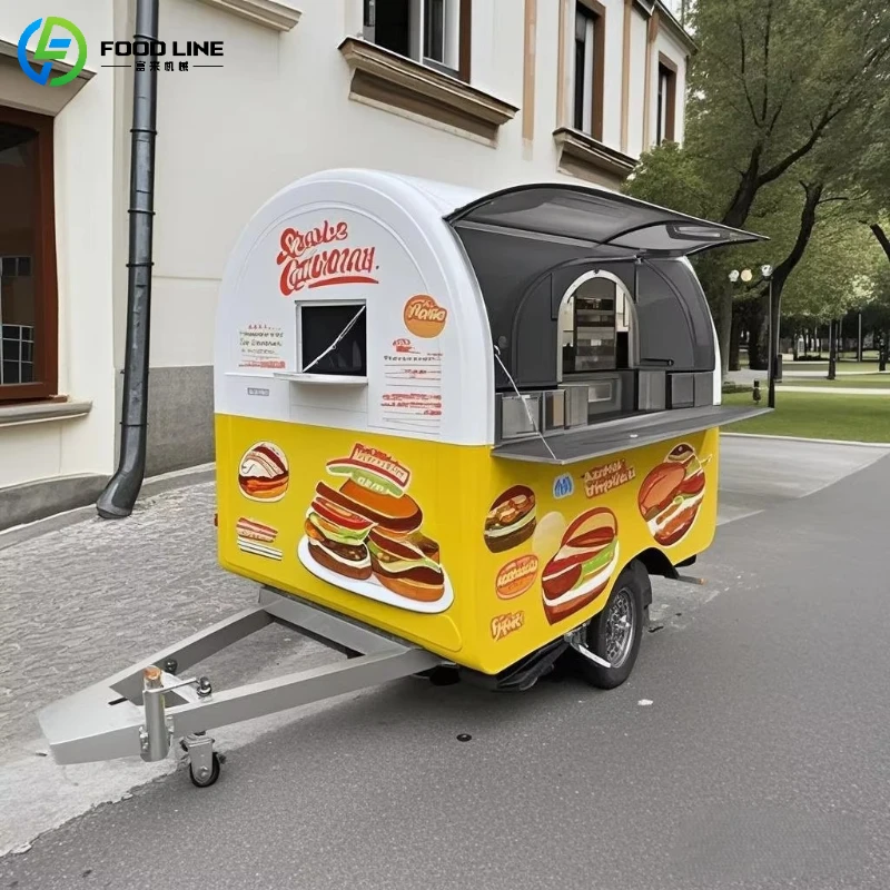 

Customized Stainless Steel Food Trailer Mobile Food Truck Fully Equipped Concession Trailer for Restaurant Street Food Business