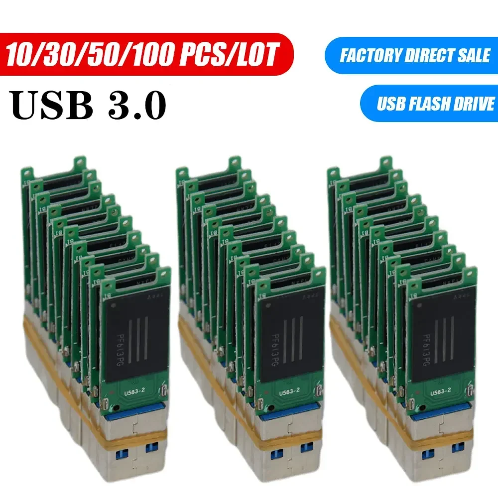 10-100pcs/lot chip USB 3.0 Flash Drive memory stick 4GB 8GB 16GB 32GB 64GB 128GB USB U disk semi-finished PCB plate pendrive