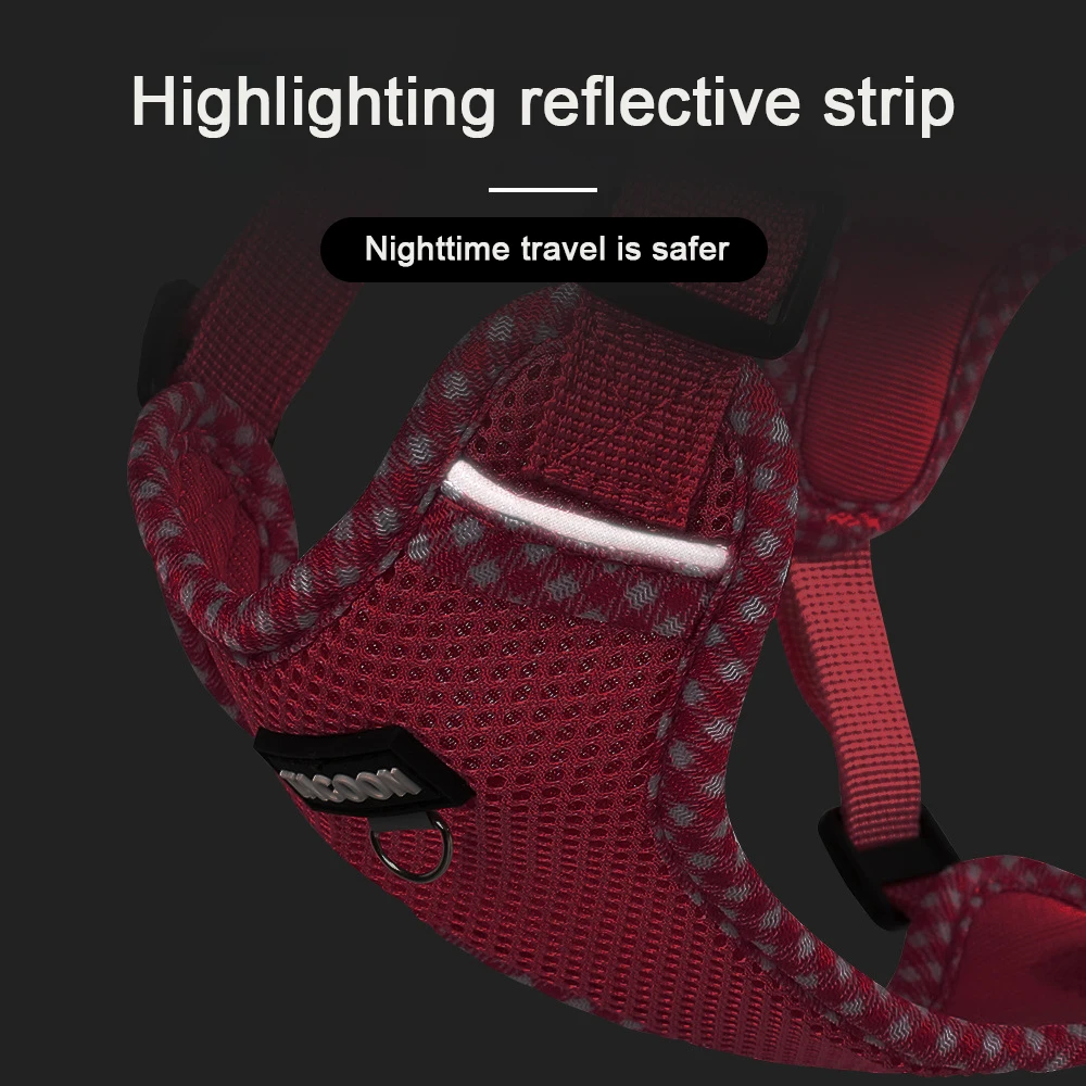 Ultra Light Soft Dog Harness And Leash Set Breathable Mesh Vest_voghion.com