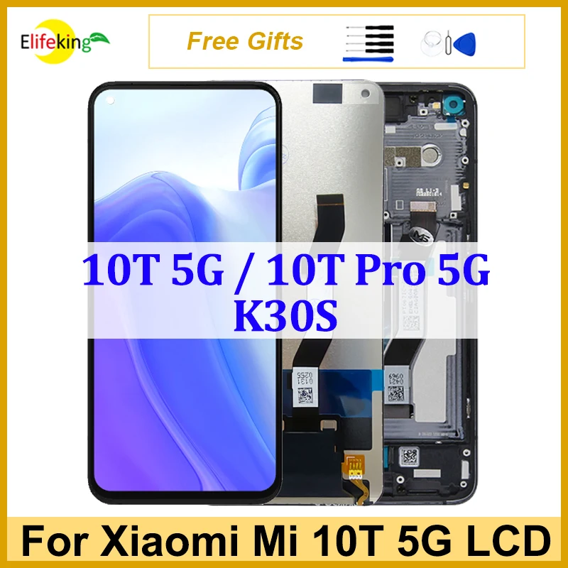 

6,67 ''для Xiaomi Mi 10T/Mi 10T Pro 5G ЖК-дисплей с цифровым преобразователем сенсорного экрана в сборе с рамкой для Redmi K30S M2007J3SC Дисплей