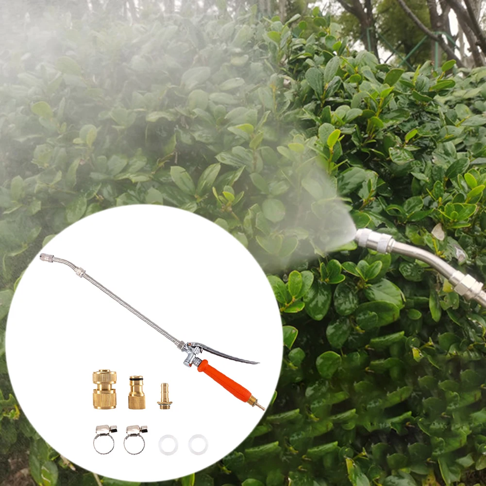 مجموعة رذاذ حديقة من الفولاذ المقاوم للصدأ الفاخر، فوهة قابلة للتعديل ومقبض قابل للقفل، ملحقات ري الحديقة #1