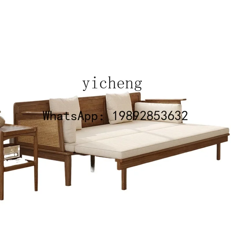 sofa bed folding bed dual-purpose all-solid wood living room Japanese furniture small apartment Arhat bed