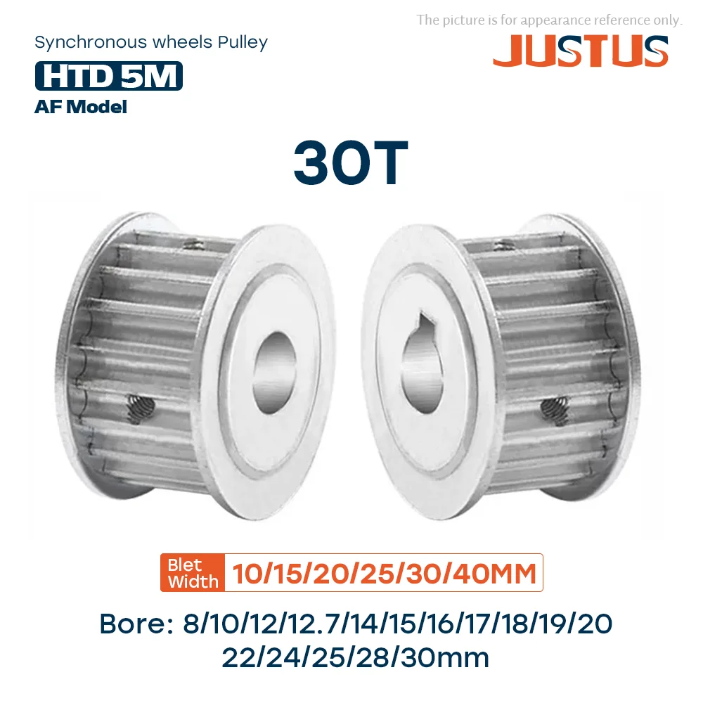 HTD 5M AF Type 30Teeth Timing Pulley Bore 5mm-30mm for 10/15/20/25/30/40mm Width Belt Used In Linear Pulley 5GT