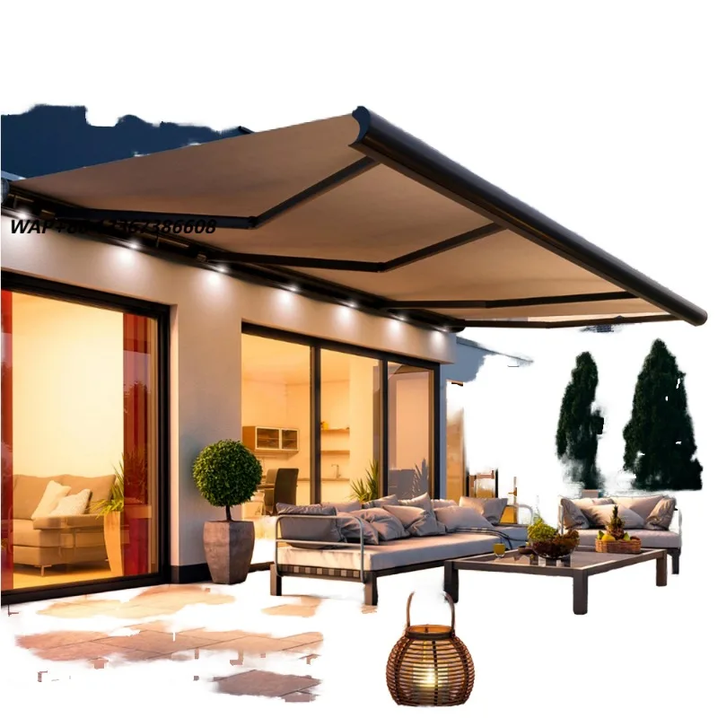 Folding Arm Heavy Duty Awning Full Cassette Retractable Awning Tent Motorized With Remote Control