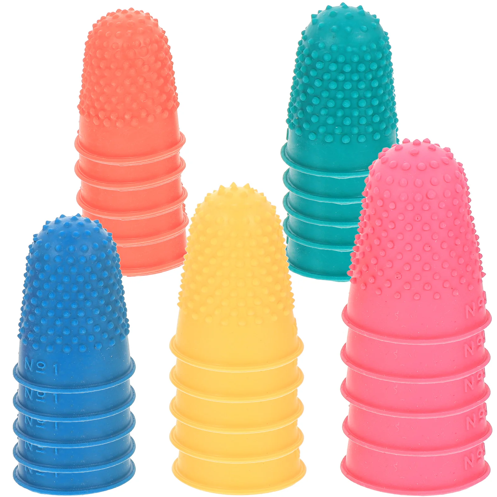 

25pcs Rubber Cots Anti-slip Finger Protective Covers Protectors for Fingers Wear-resistant Covers Gloves Random Color