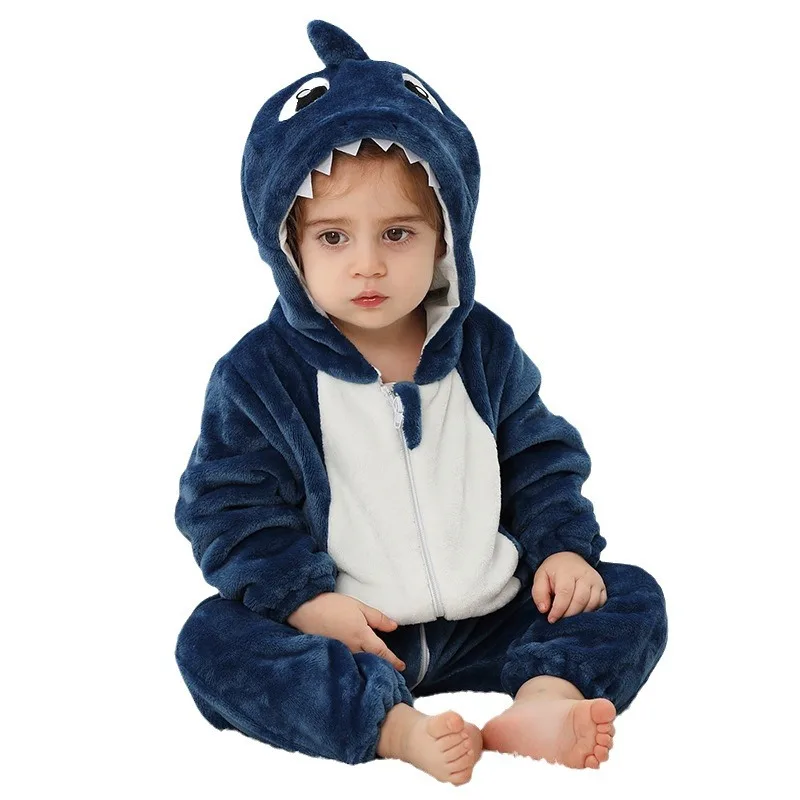 

New autumn and winter flannel climbing clothes baby pajamas children's class A flannel animal onesie