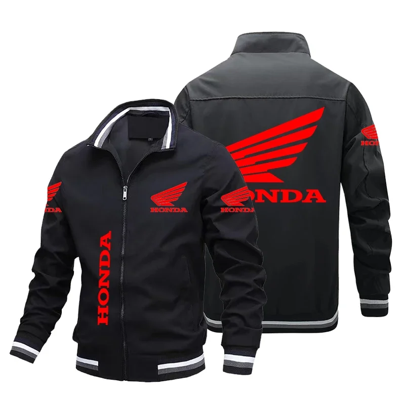 2024 New Trendy Honda Car Red Wing Logo Print Jacket Outdoor Sports Racing Clothes Oversized Racing Biker Jacket Men Clothing