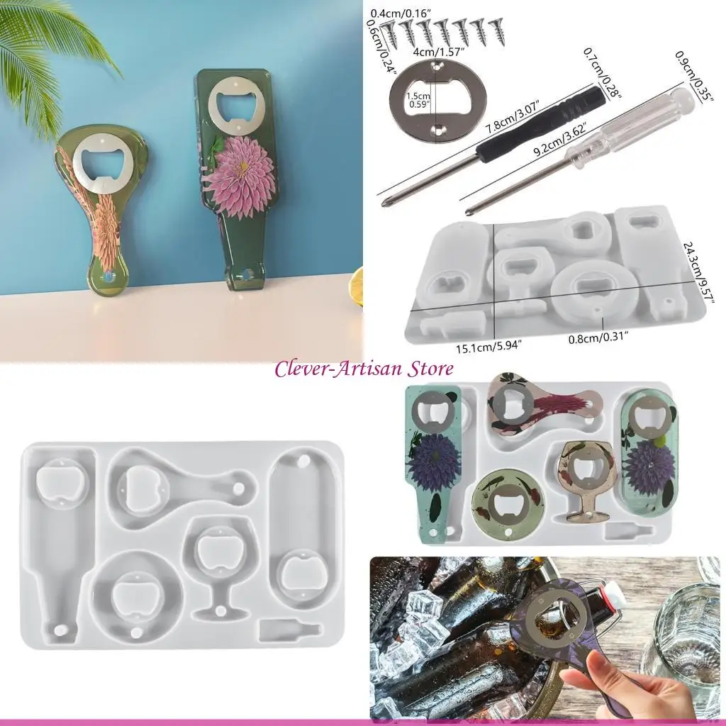 

E06B открывалка для бутылок пива, набор смоляных форм для DIY, кристалл, эпоксидная смола, клей, силиконовая форма, сухой ручек