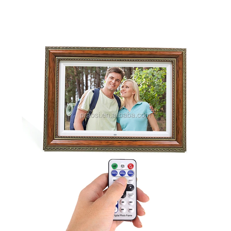 Pros Smart Wood 17'' Android Wifi Digital Photo Frame Wall Mounted Display Video Advertising Machine Wooden Electronic Album