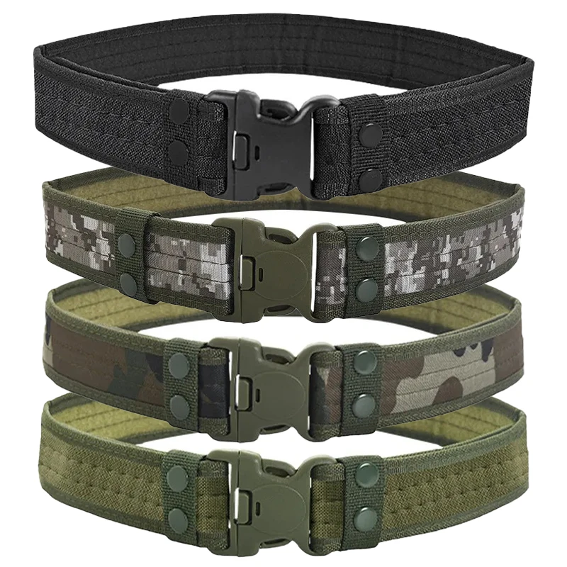 Outdoor Sports Style Combat Belt Quick Release Tactical Belt Fashion Men's Canvas Waistband Outdoor Hunting Hiking Tools