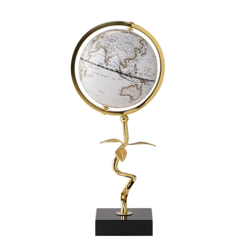 Globe copper ornament living room light luxury high-end desktop decoration living room study office housewarming
