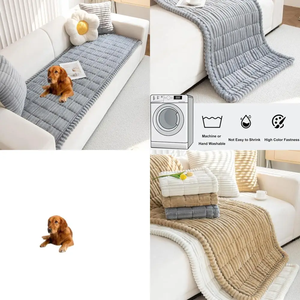 

Защитный чехол для дивана, защита для дивана, приятный для собак, моющийся, нескользящий нечеткий чехол для диванов