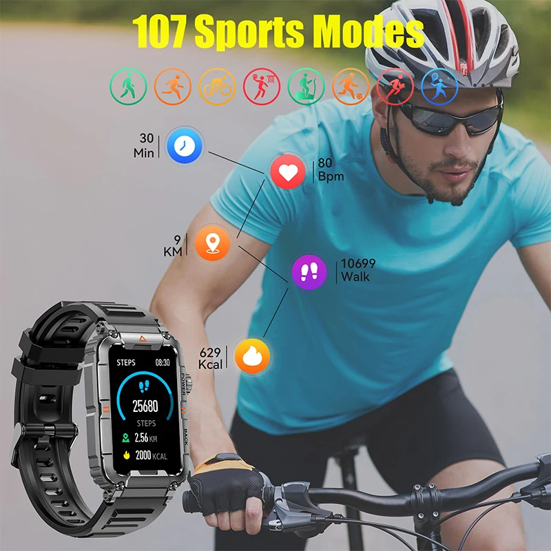 2023 New GPS Smart Watch for Men  Bluetooth Call Health Monitoring Smart Watches AI Voice Sports Waterproof Men's Smartwatches