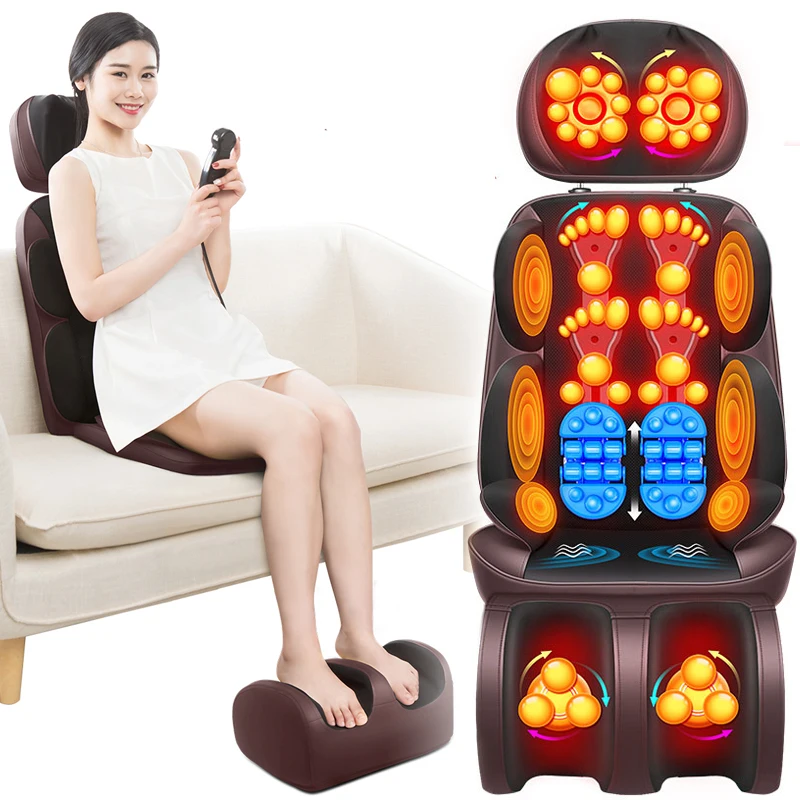 Electric vibrate back massager cheap body shoulder Heating massage chair sofa machine Neck masage cushion pillow chair