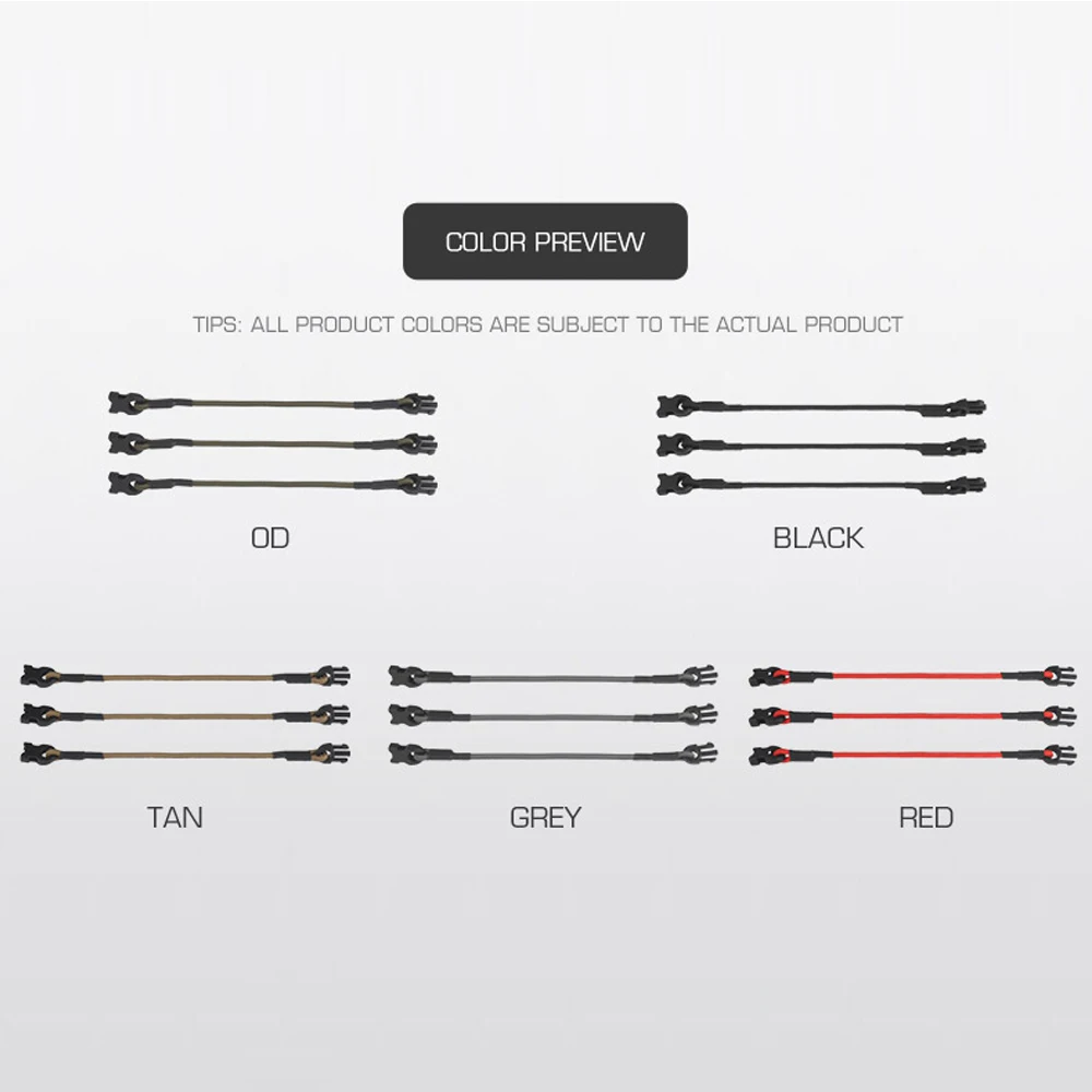 สายรัดยืดหยุ่นอเนกประสงค์สำหรับยึดถุงมือ/สายรัดห้ามเลือด/เชือกปืน/เชือกปีนเขา/อุปกรณ์กลางแจ้ง ชุด 3 ชิ้น