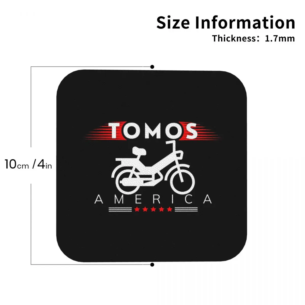 

Tomos American, подставки для мопедов Tomos, кухонные салфетки, изоляционные коврики для чашек, кофейные коврики для декора, домашняя посуда, подушечки, набор из 4 шт.