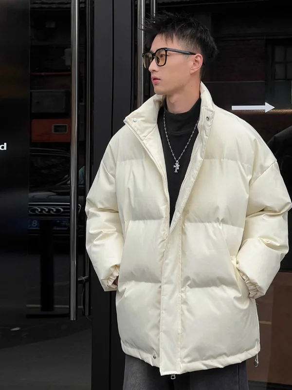 

Thiened Warm Stand Collar Cotton Jaet Men's Casual Loose Color Versatile Winter 2025 New Sle Windproof Cotton Coat