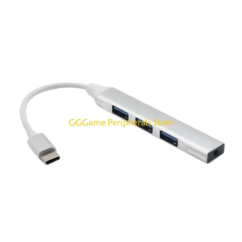 U55B Type C Splitter Dock with Sound Port for Notebook Desk Use Daily