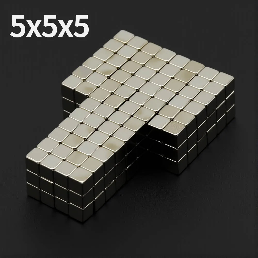 5x5x5mm Powerful Neodymium Magnet N35 NdfeB Permanent Magnetic imanes Block Super Strong Fridge Magnets DIY