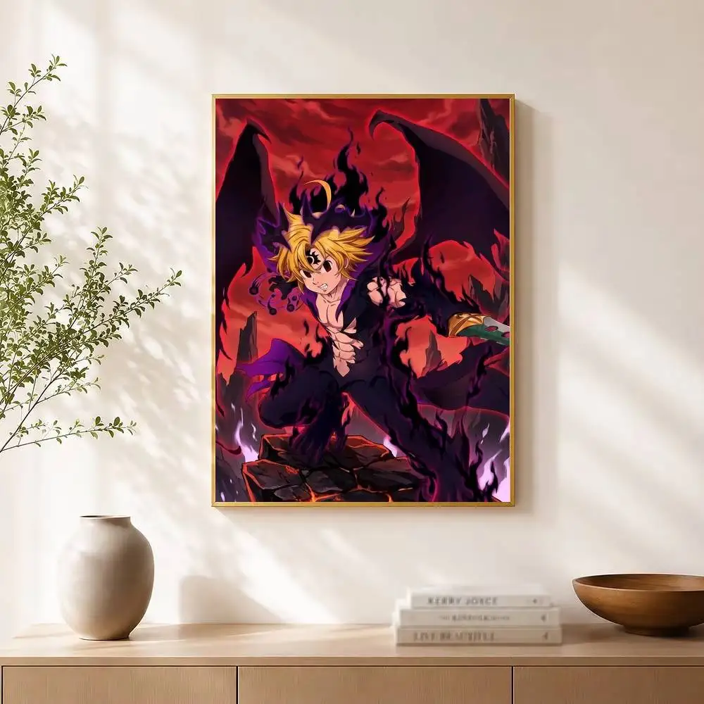 M-Meliodas The Seven Deadly Sins Poster Waterproof Wall Art Sticker For Bar Living Room Vintage Decor High Quality Print Gift