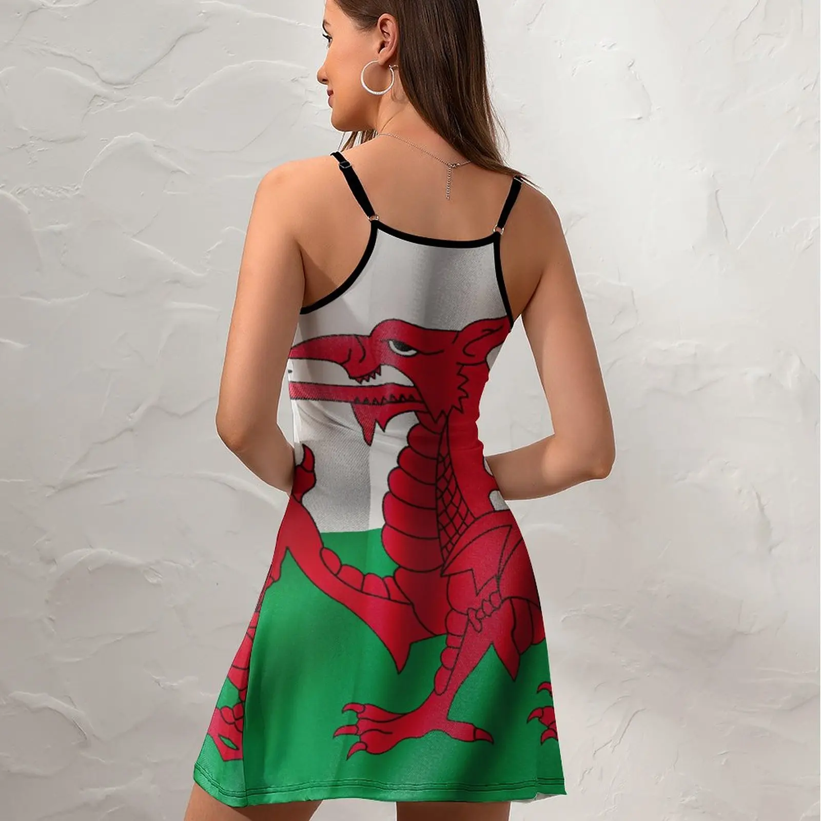 Sexy Woman's Clothing Dresses Wales Flag  Women's Sling Dress Funny  Parties Humor Graphic