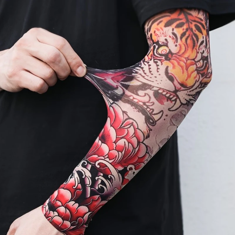 Image of Tattoo-Armstulpen Unisex UV-Sonnenschutz Bedruckt Coole Radfahren Laufen Outdoor Leichtgewichtige Schutz-Kompressions-Anglerstulpen