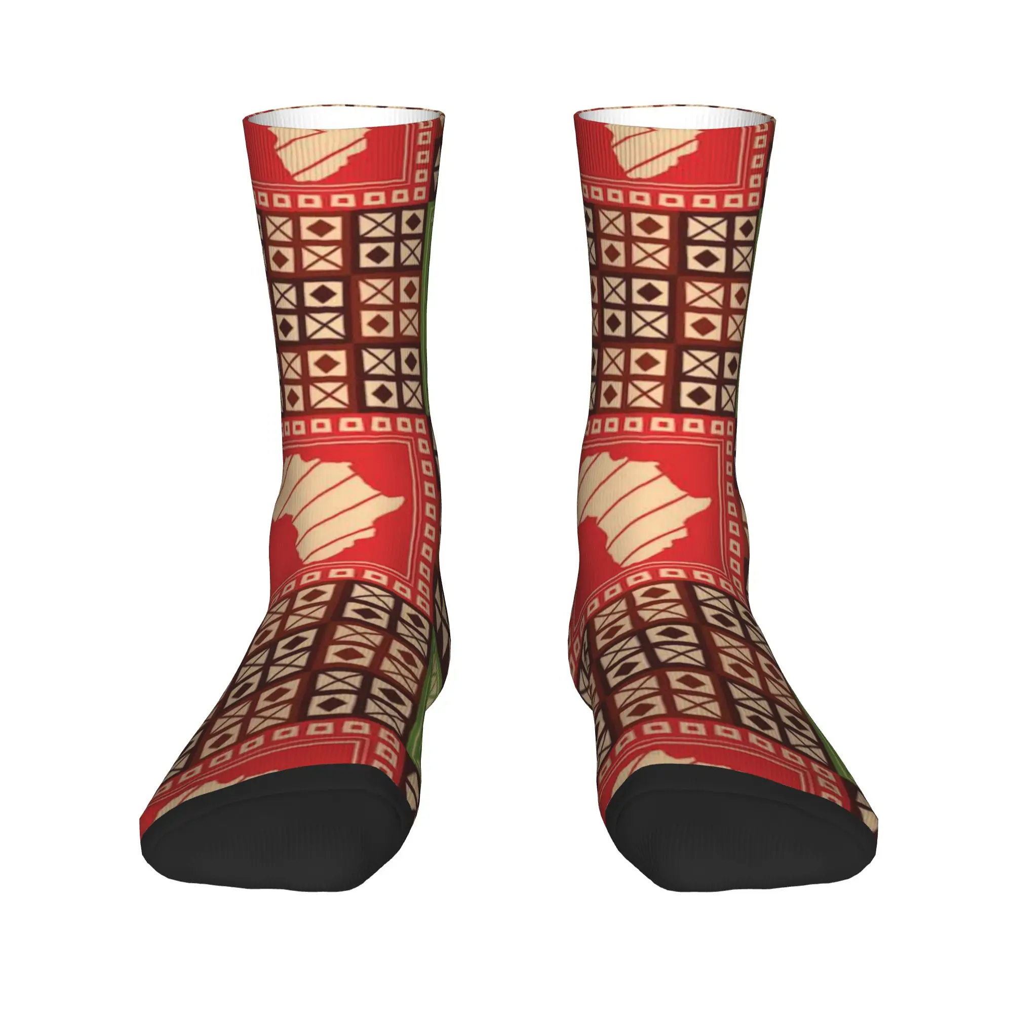 Muted Hand Drawn Square Patchwork Socks  Anti Skid Stockings Unisex Men High Quality Running Socks Autumn Casual Graphic Socks