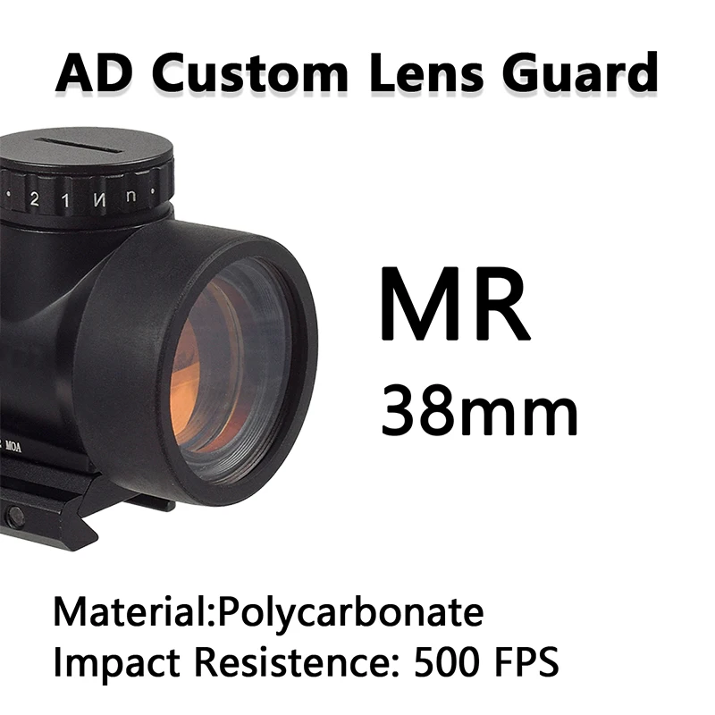 Tactical Transparent Protective Front Cover Objective Lens 38mm For MR Red Dot Sight Cover Waterproof High Definition Quick