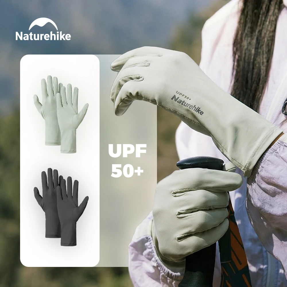 

Перчатки Naturehike 2026 для активного отдыха с защитой от УФ-излучения UPF50+, совместимые с сенсорными экранами, с длинными пальцами, дышащие, охлаждающие, для походов